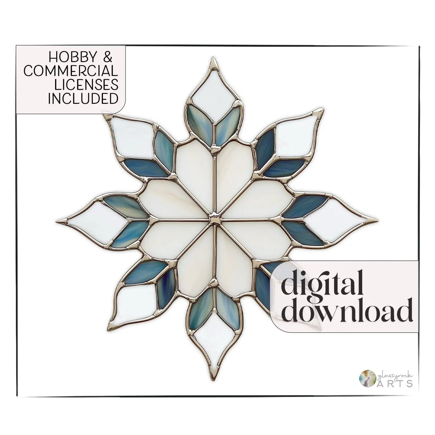 Gorgeous Snowflake Stained Glass Pattern