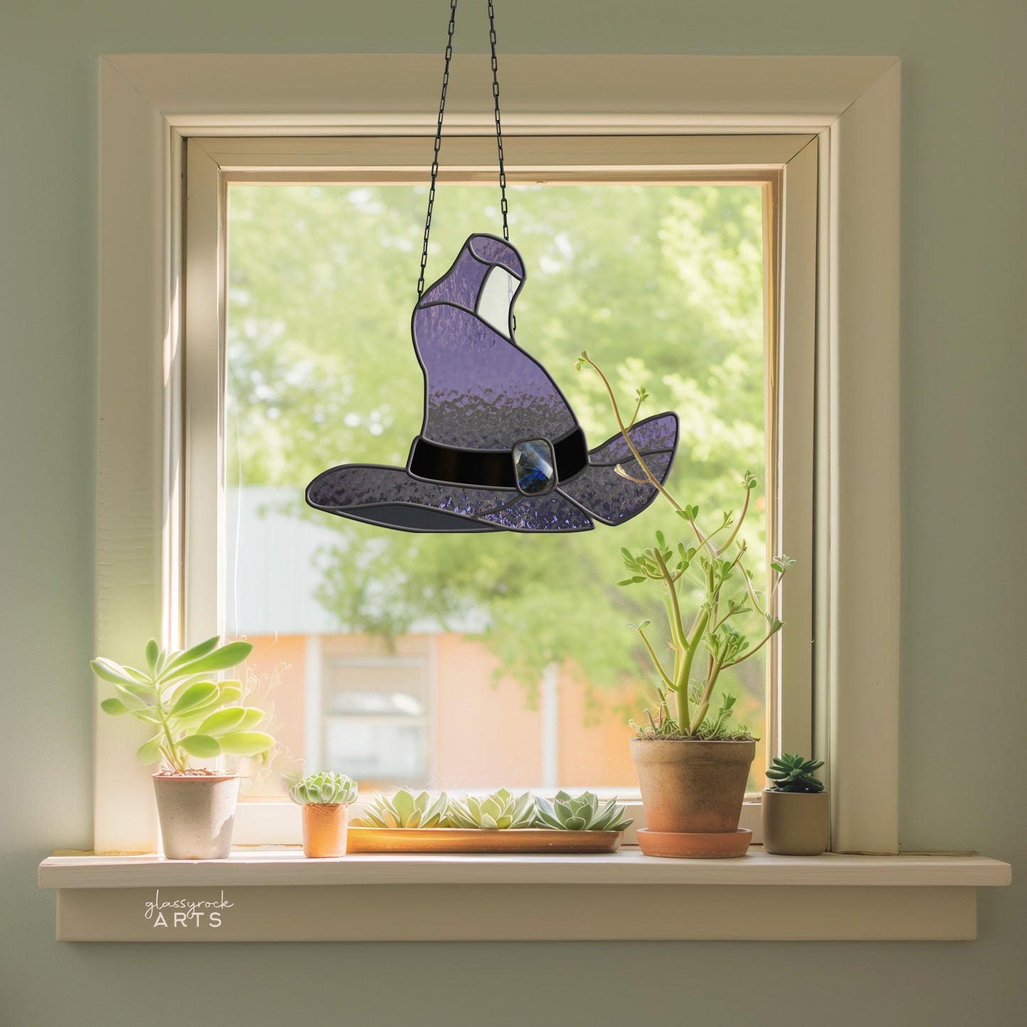 Witch Hat Halloween Stained Glass Pattern