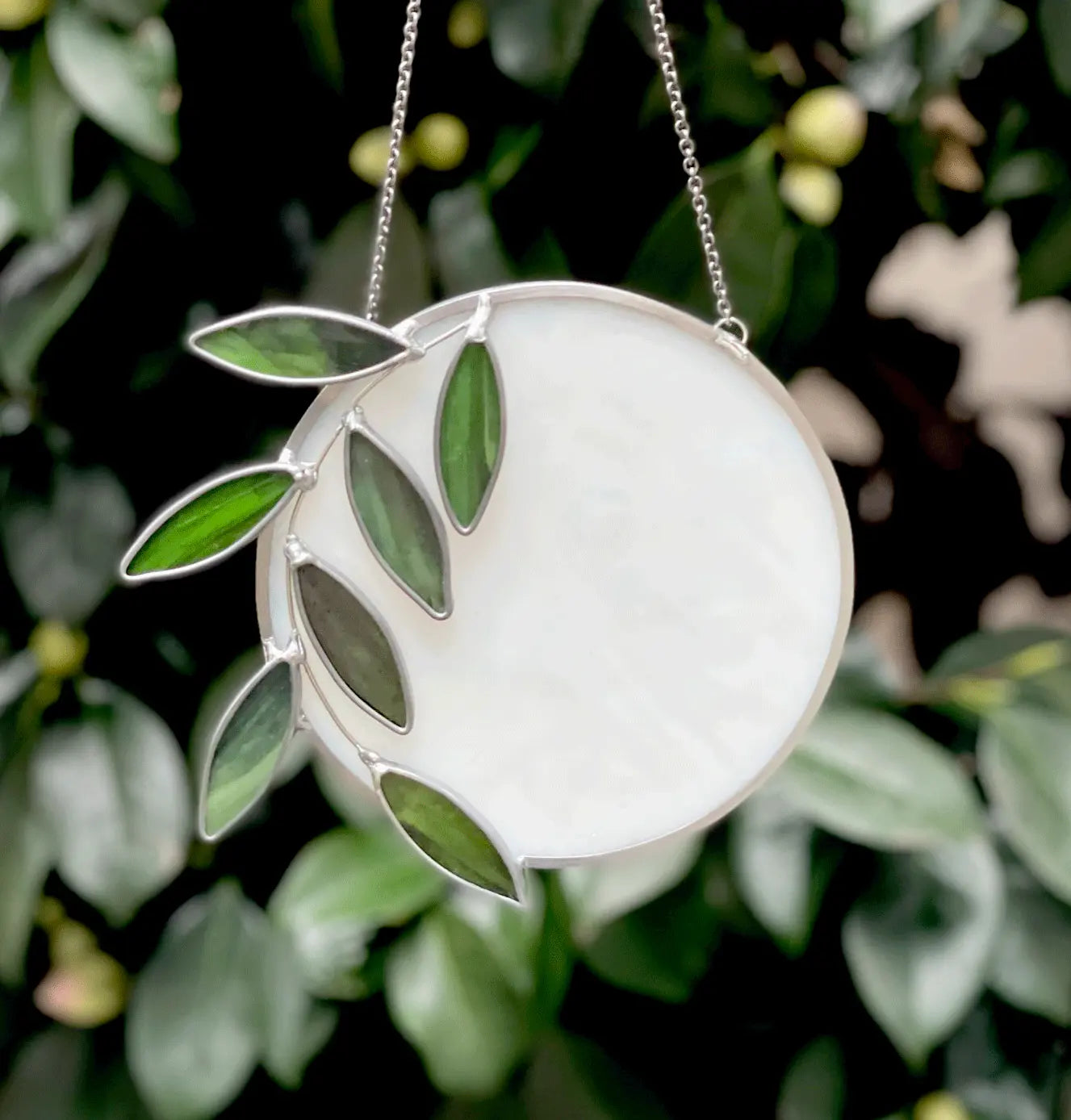 Layered Stained Glass Full Moon Suncatcher - Mr. Moonlight - Made to Order