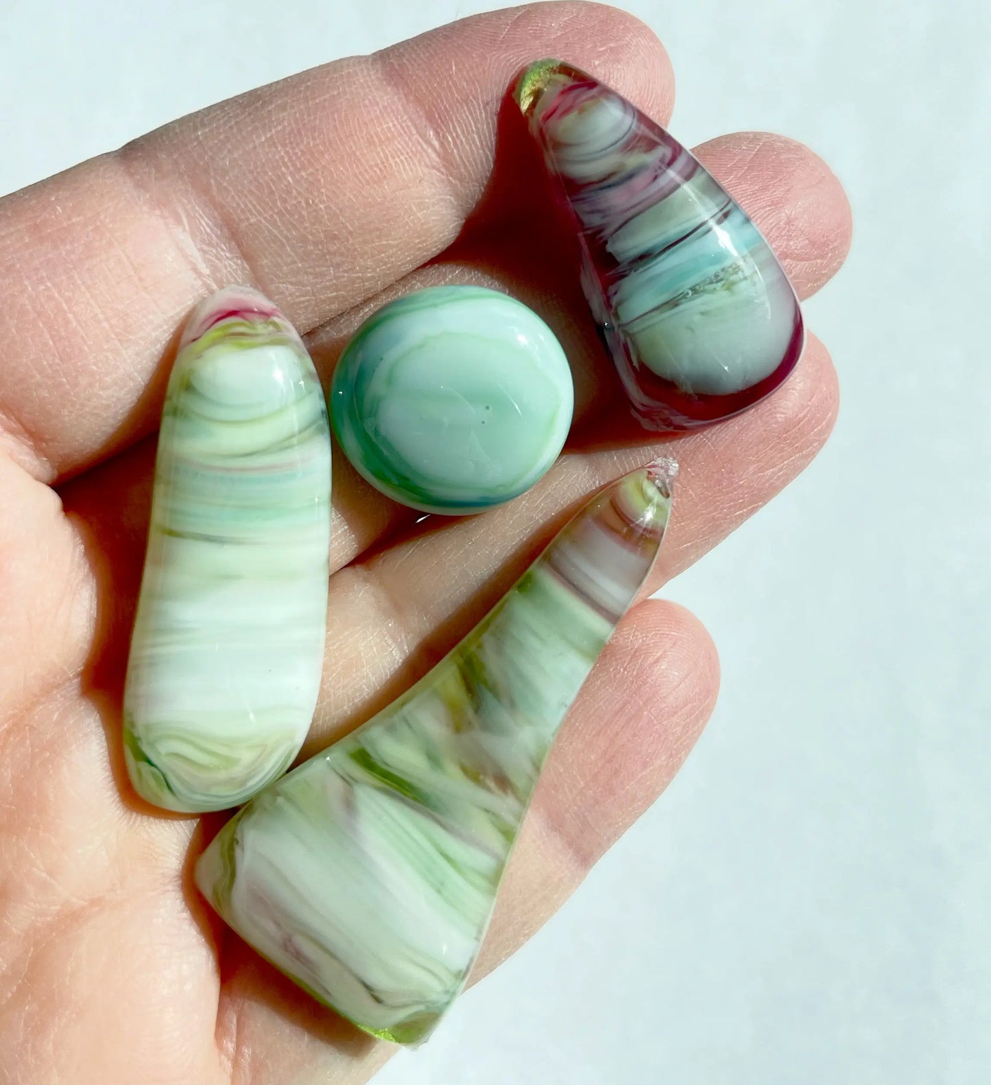 Handmade Stained Glass Cabochons - Rainbow Glass