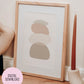 Set of 2, Ombre Nude Stone Shapes - Digital Printable Art (PDF Download)