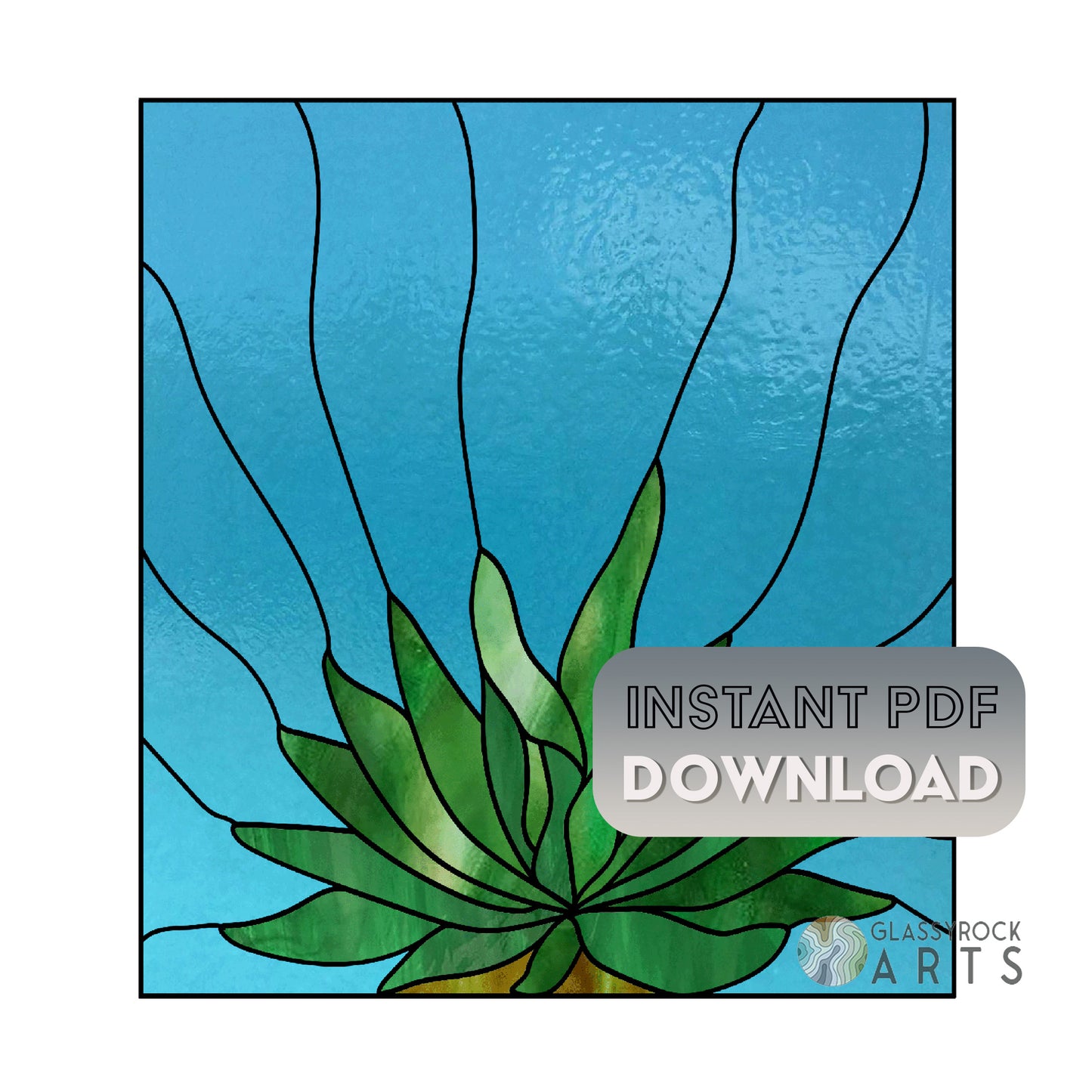 Gasteria Succulent Stained Glass Panel Pattern