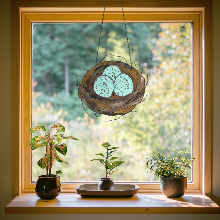 An image of the stained glass prairie garden suncatcher, pattern from GlassyRock Arts.