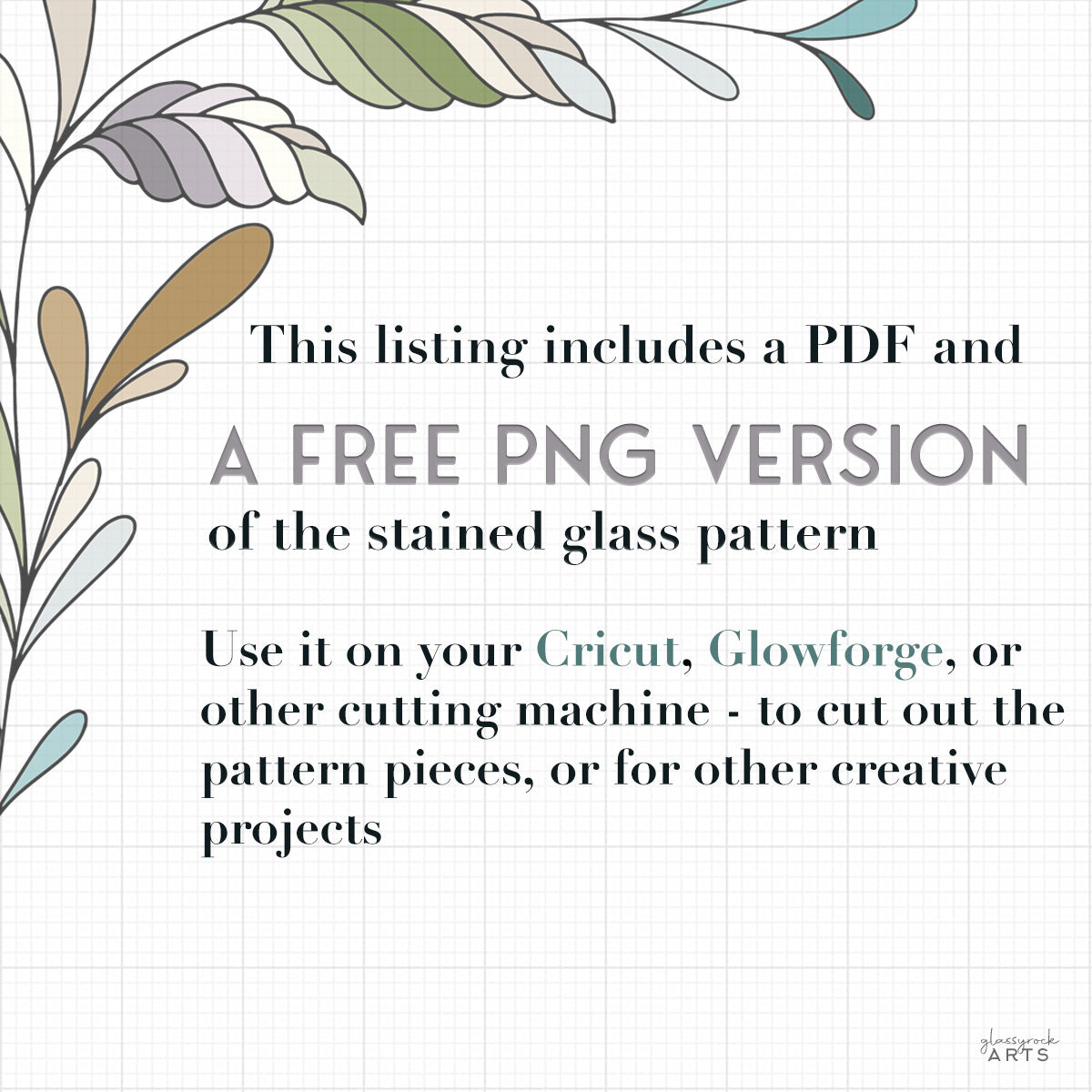 Modern Snowflake Stained Glass Pattern and PNG
