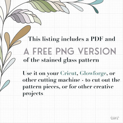Modern Snowflake Stained Glass Pattern and PNG
