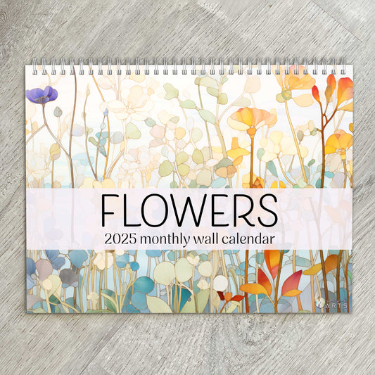 2025 Flowers Wall Calendar