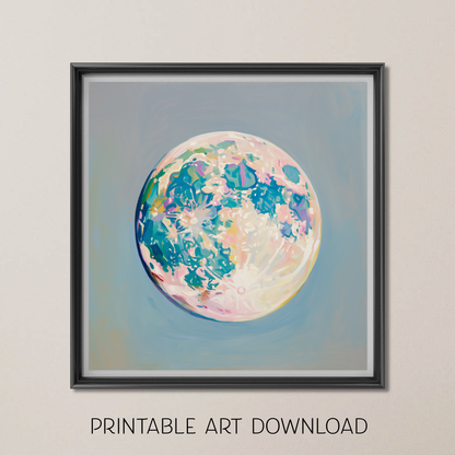 Halloween Full Moon Art Print: Witchy Wall Decor (Digital Download, 5 Sizes Included)