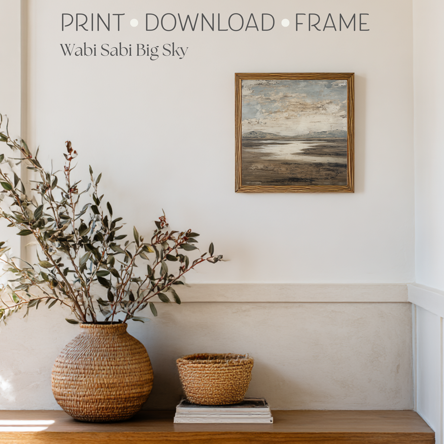 Printable Minimalist Wabi Sabi Big Sky Landscape Art Print