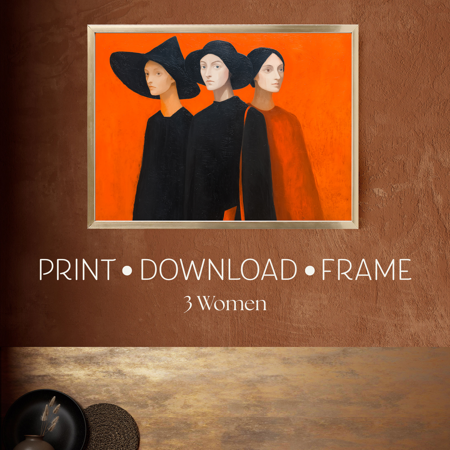 Halloween Printable 3 Witches Wall Art