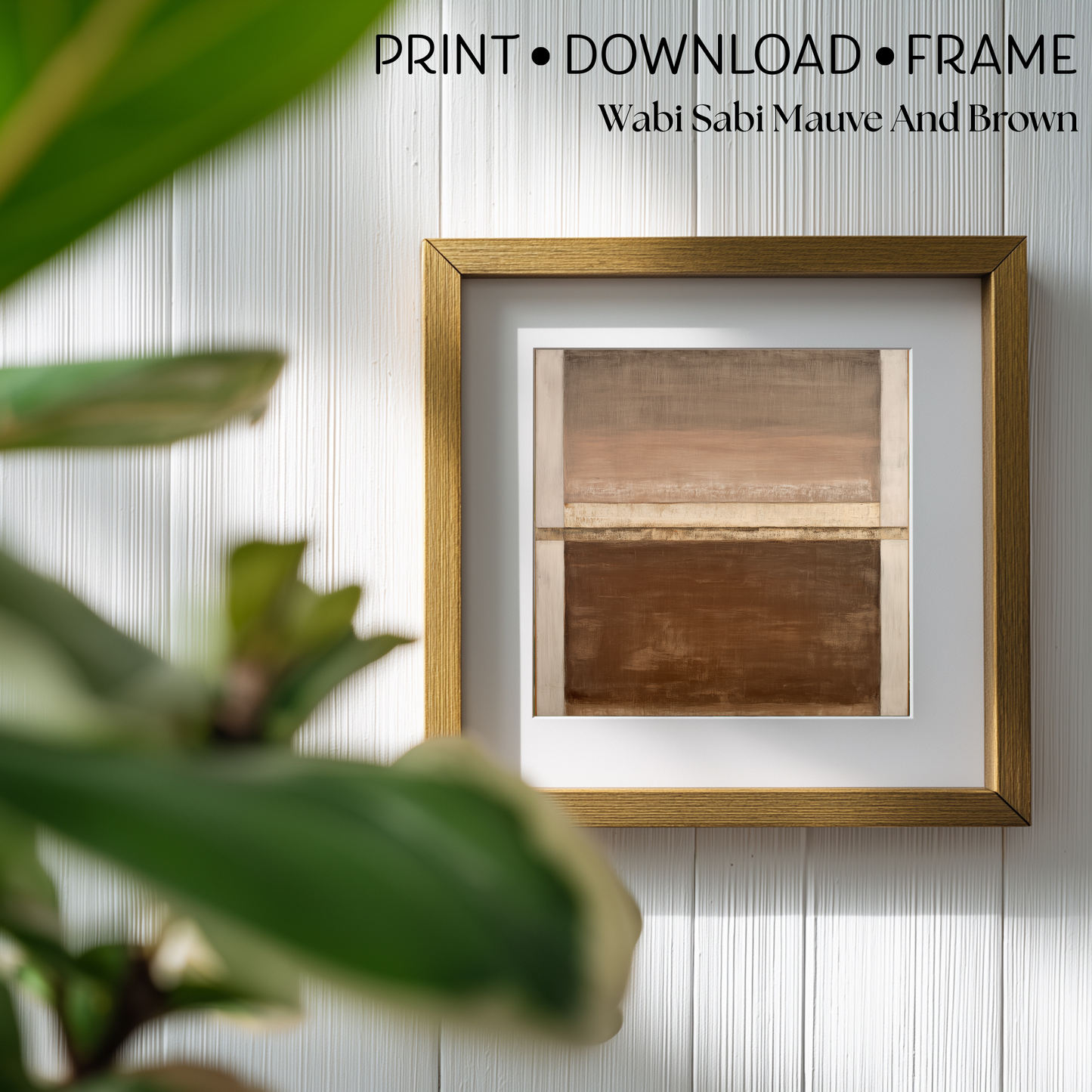 Printable Minimalist Brown Wabi Sabi Abstract Art Print