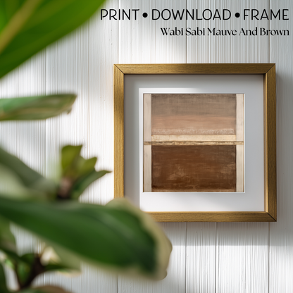 Printable Minimalist Brown Wabi Sabi Abstract Art Print