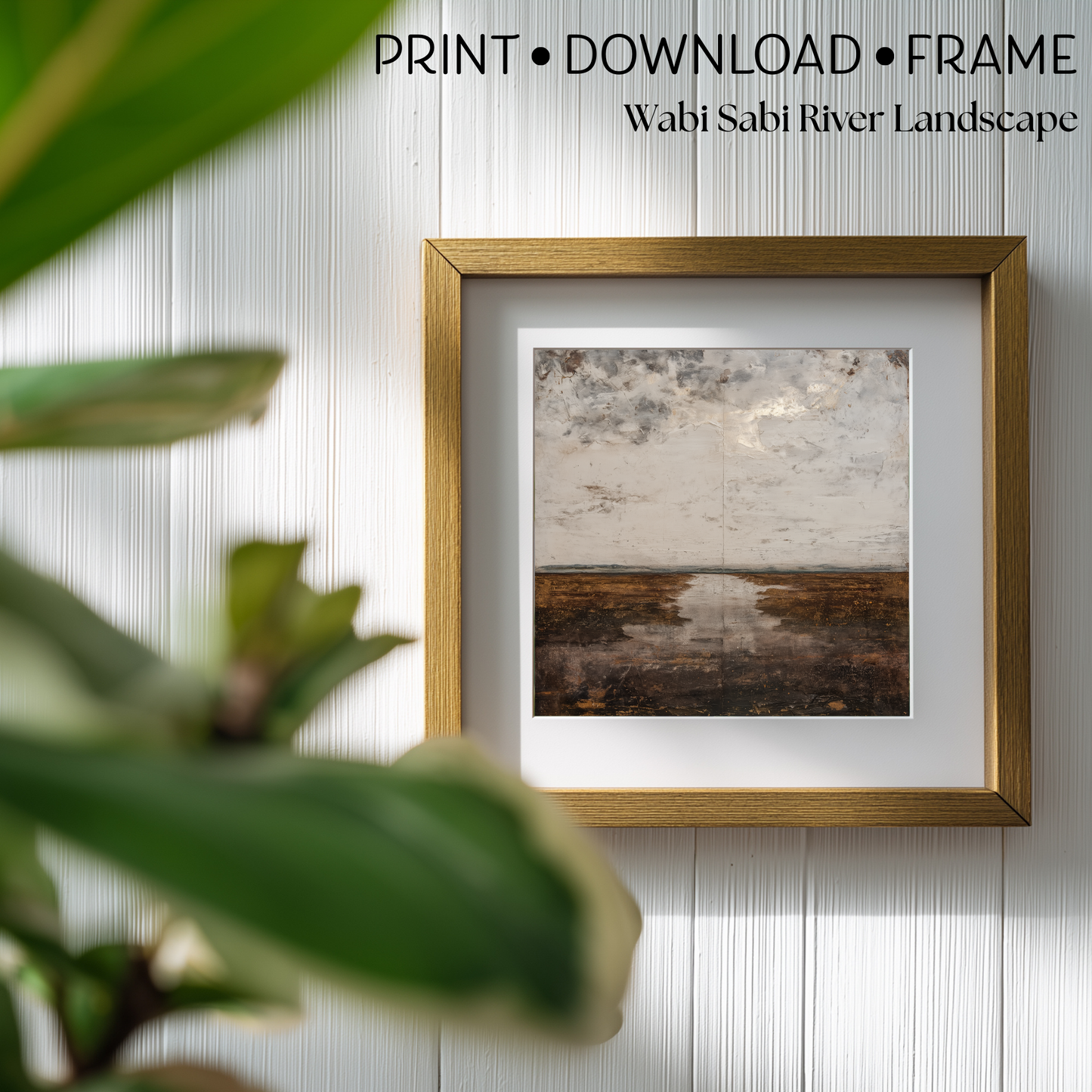 Printable Wabi Sabi River Landscape Wall Art