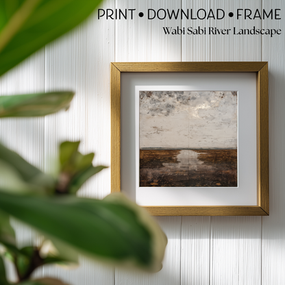 Printable Wabi Sabi River Landscape Wall Art