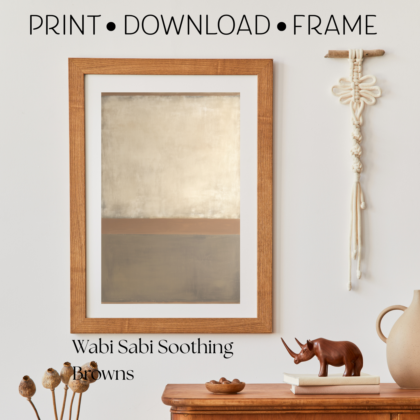 Printable Wabi Sabi Serene Neutral Landscape Art Print
