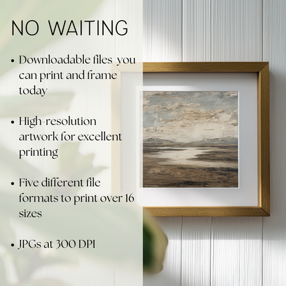 Printable Minimalist Wabi Sabi Big Sky Landscape Art Print