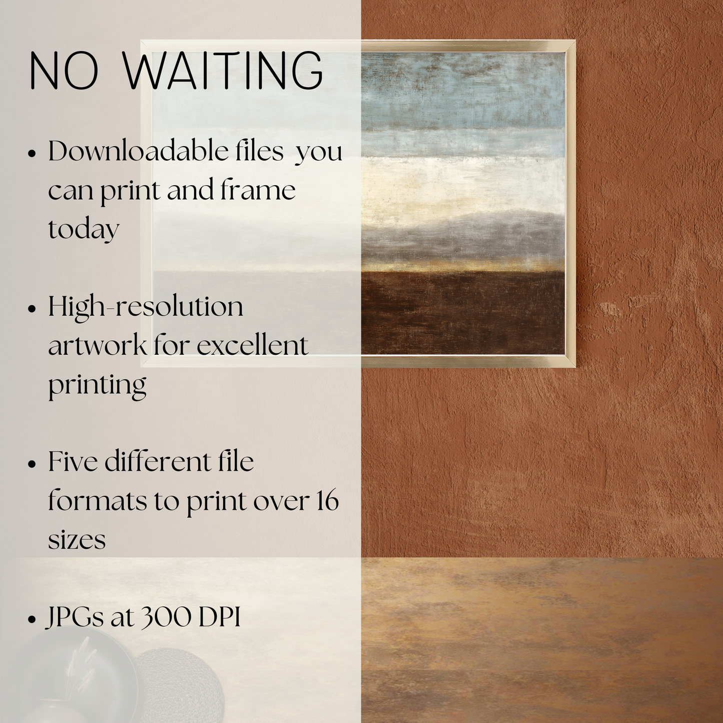 Printable Wabi Sabi Landscape Painting