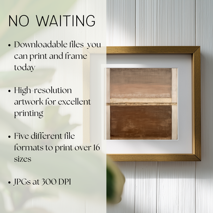 Printable Minimalist Brown Wabi Sabi Abstract Art Print