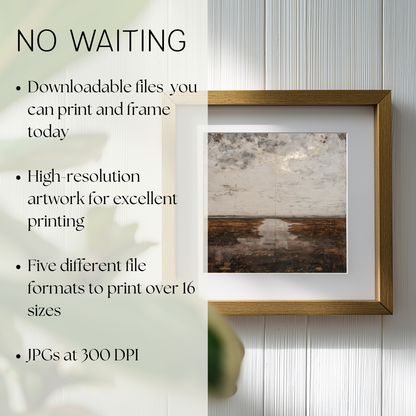 Printable Wabi Sabi River Landscape Wall Art
