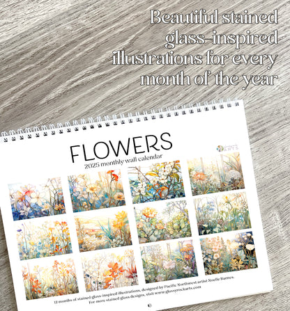 2025 Flowers Wall Calendar