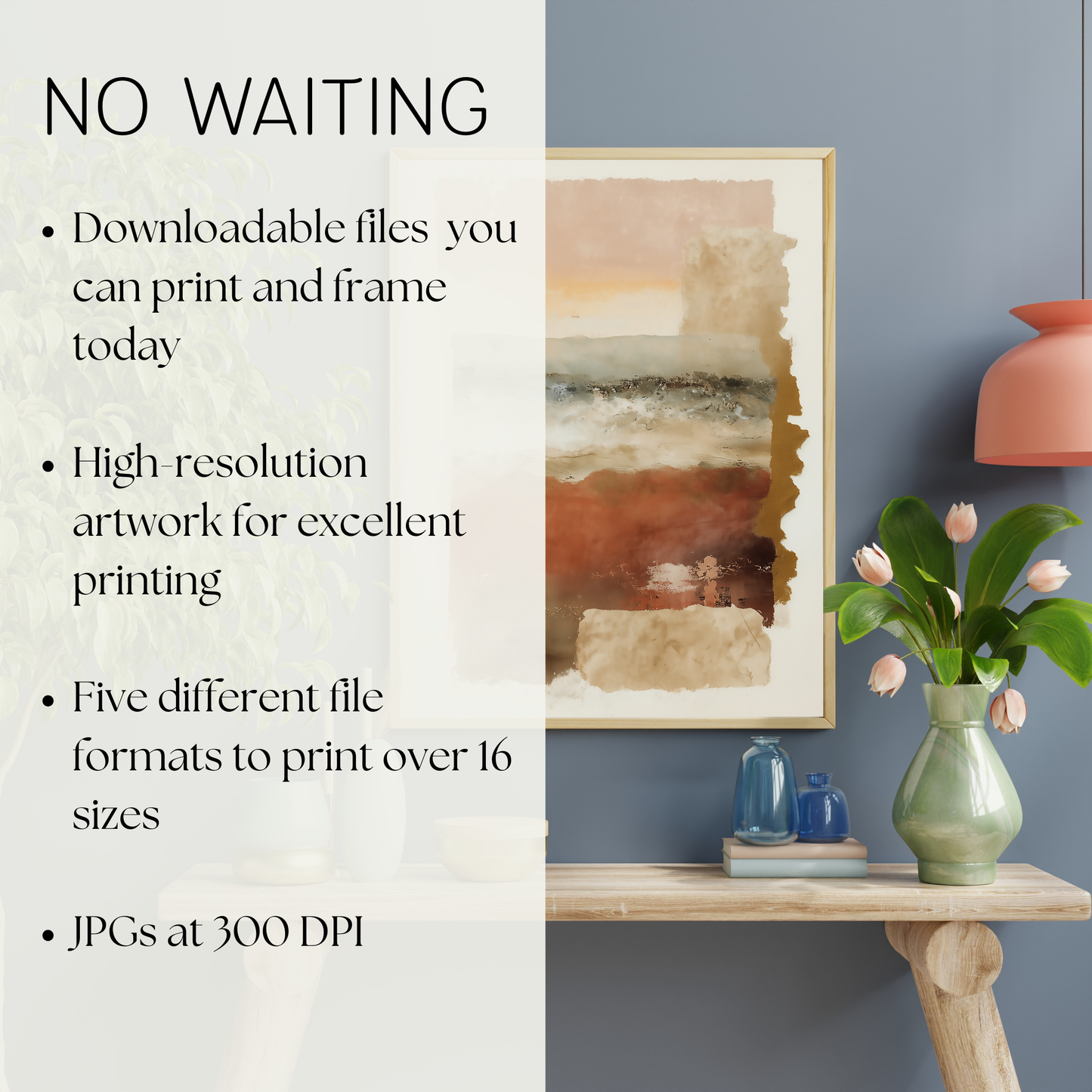 Printable Rustic Wabi Sabi Wall Art Print: Warm Brown Tones