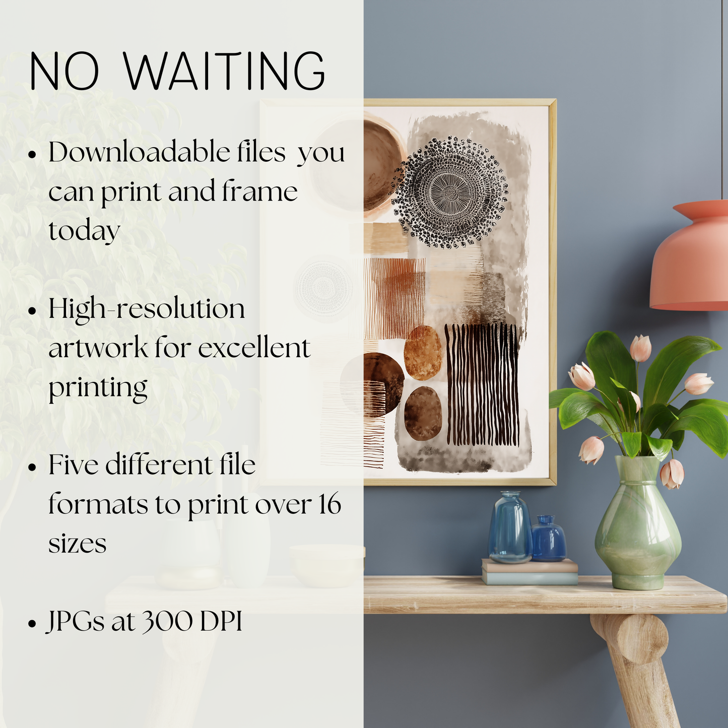 Printable Wabi Sabi Overlapping Shapes Art Print