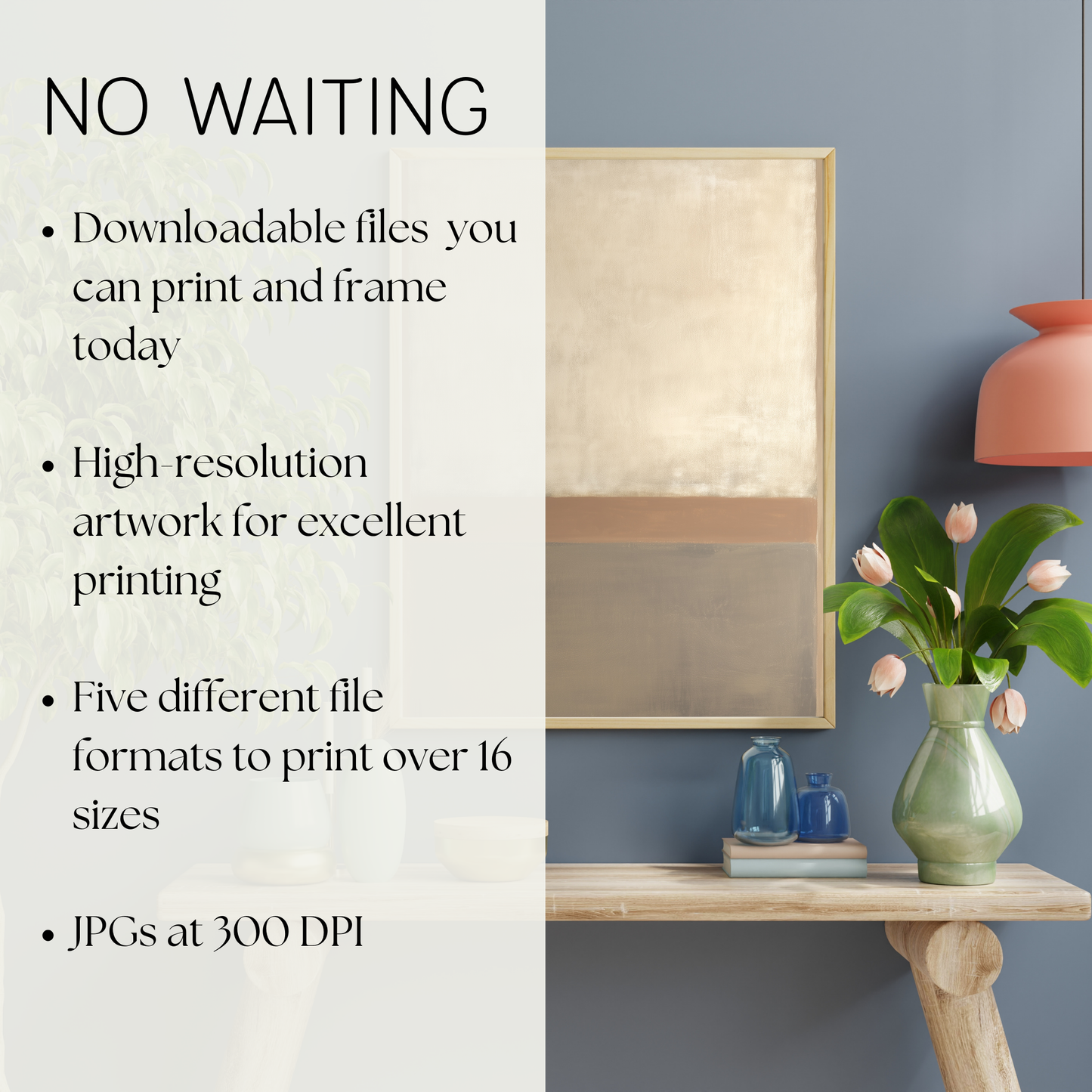 Printable Wabi Sabi Serene Neutral Landscape Art Print