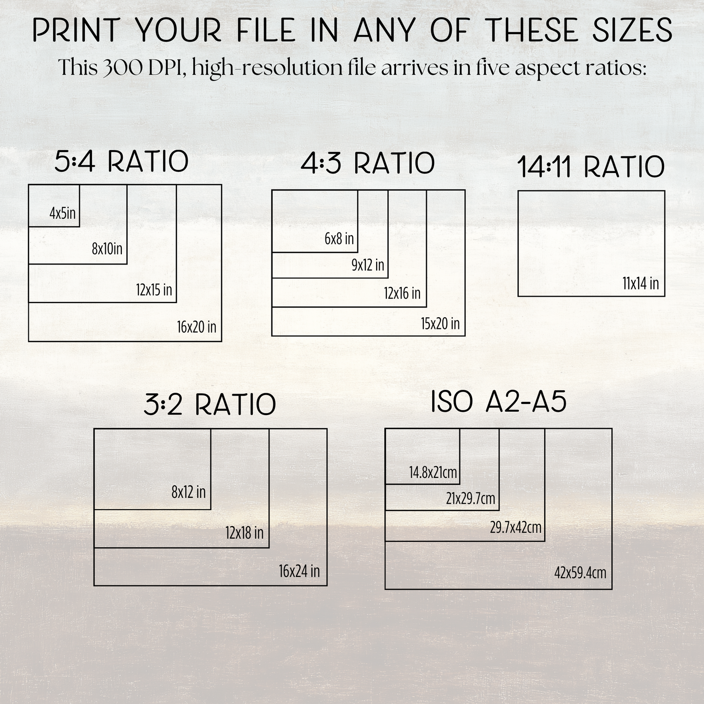 Printable Wabi Sabi Landscape Painting