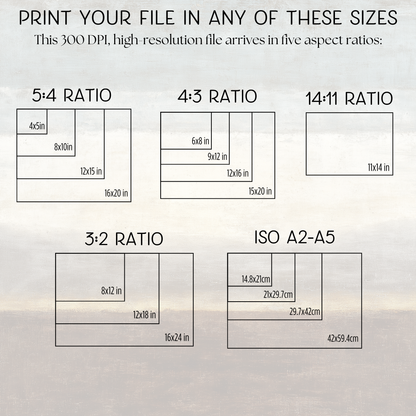 Printable Wabi Sabi Landscape Painting