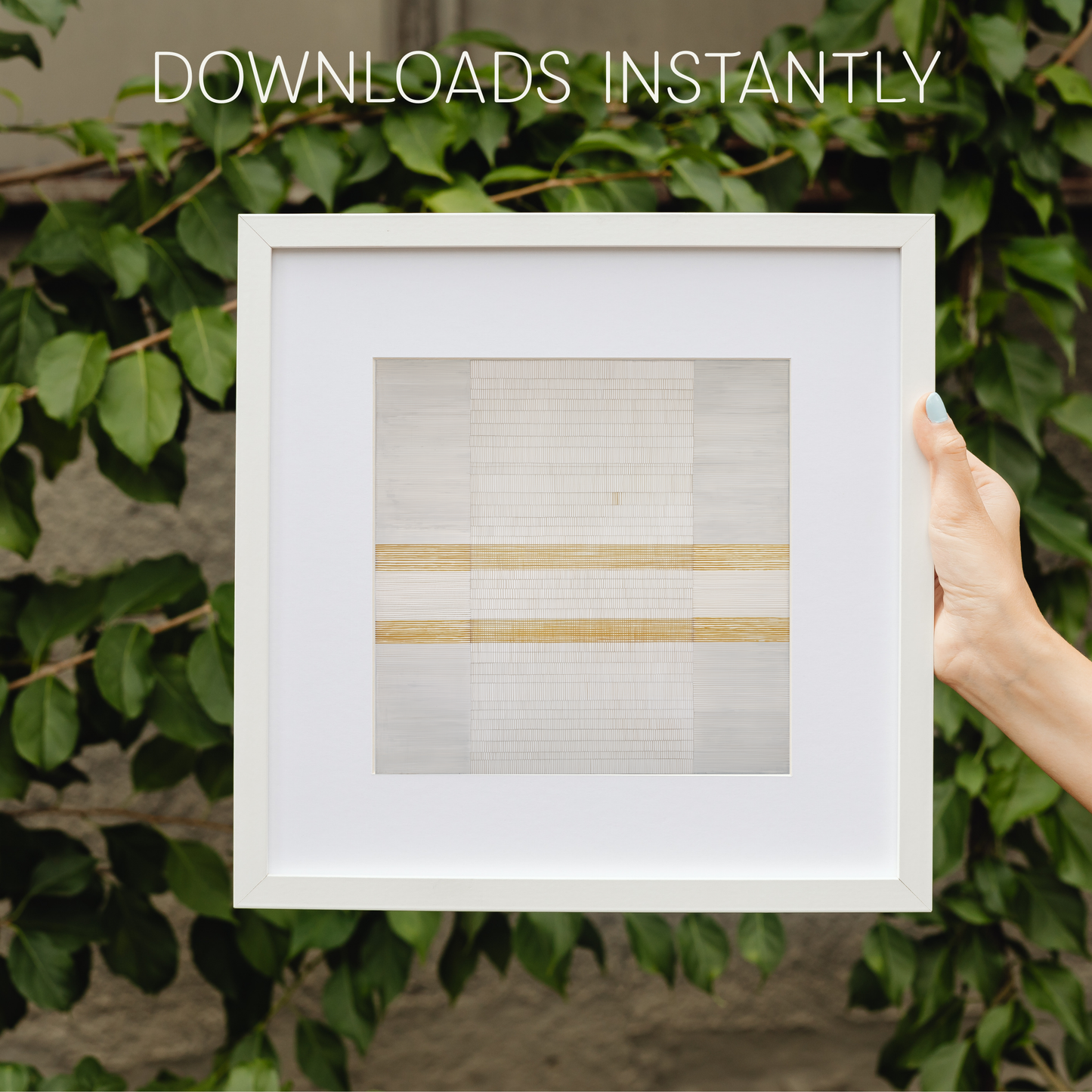 Printable Minimalist Wabi Sabi White and Gold Geometric Art Print