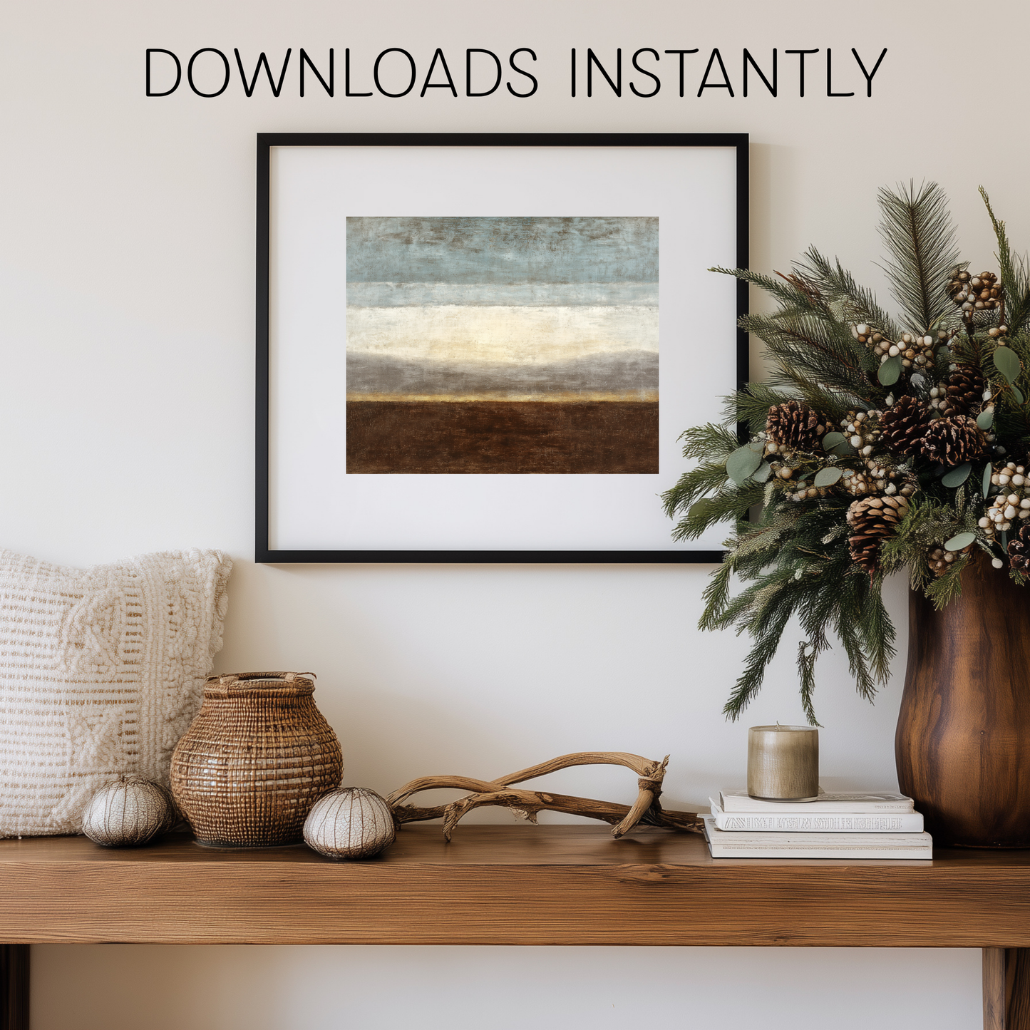 Printable Wabi Sabi Landscape Painting