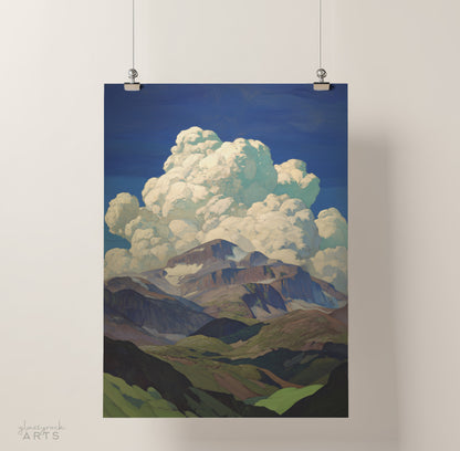 Art Print | Storm over Pike's Peak, Mountain Landscape