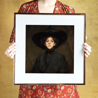 Halloween Witch Portrait Art Print: Spooky Wall Decor (Digital Download, 5 Sizes Included)