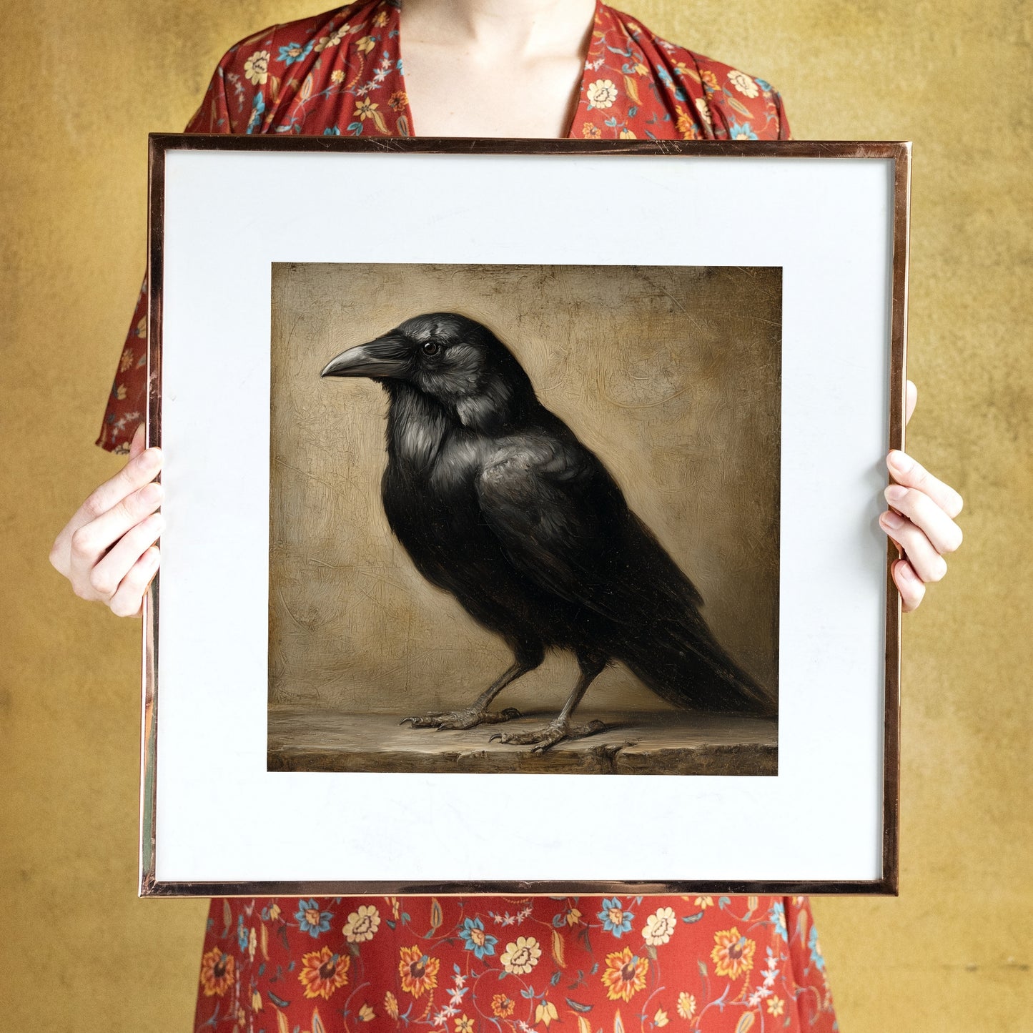 Vintage Halloween Crow Print: Fall Wall Art (Digital Download, 5 Sizes Included)