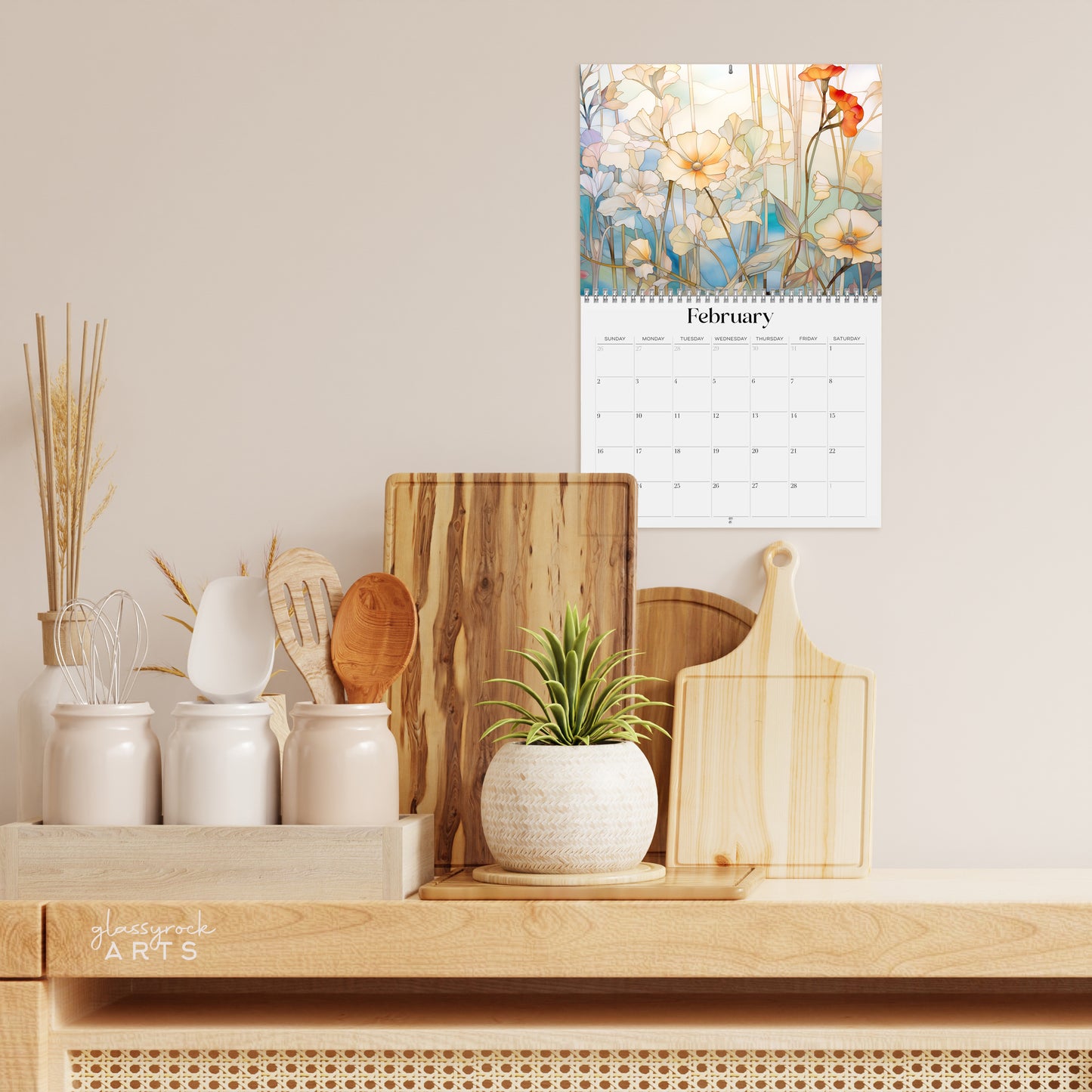 2025 Flowers Wall Calendar