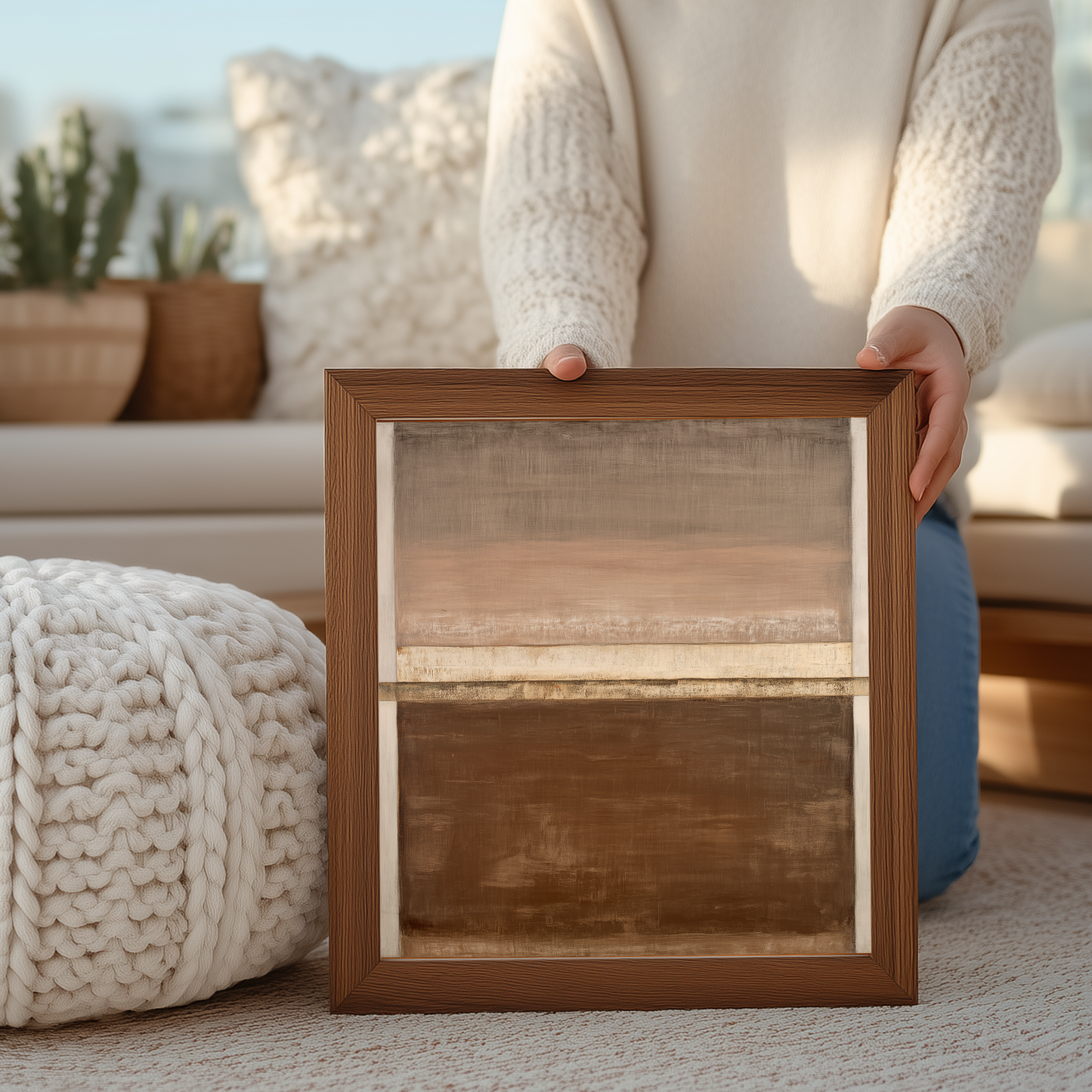 Printable Minimalist Brown Wabi Sabi Abstract Art Print