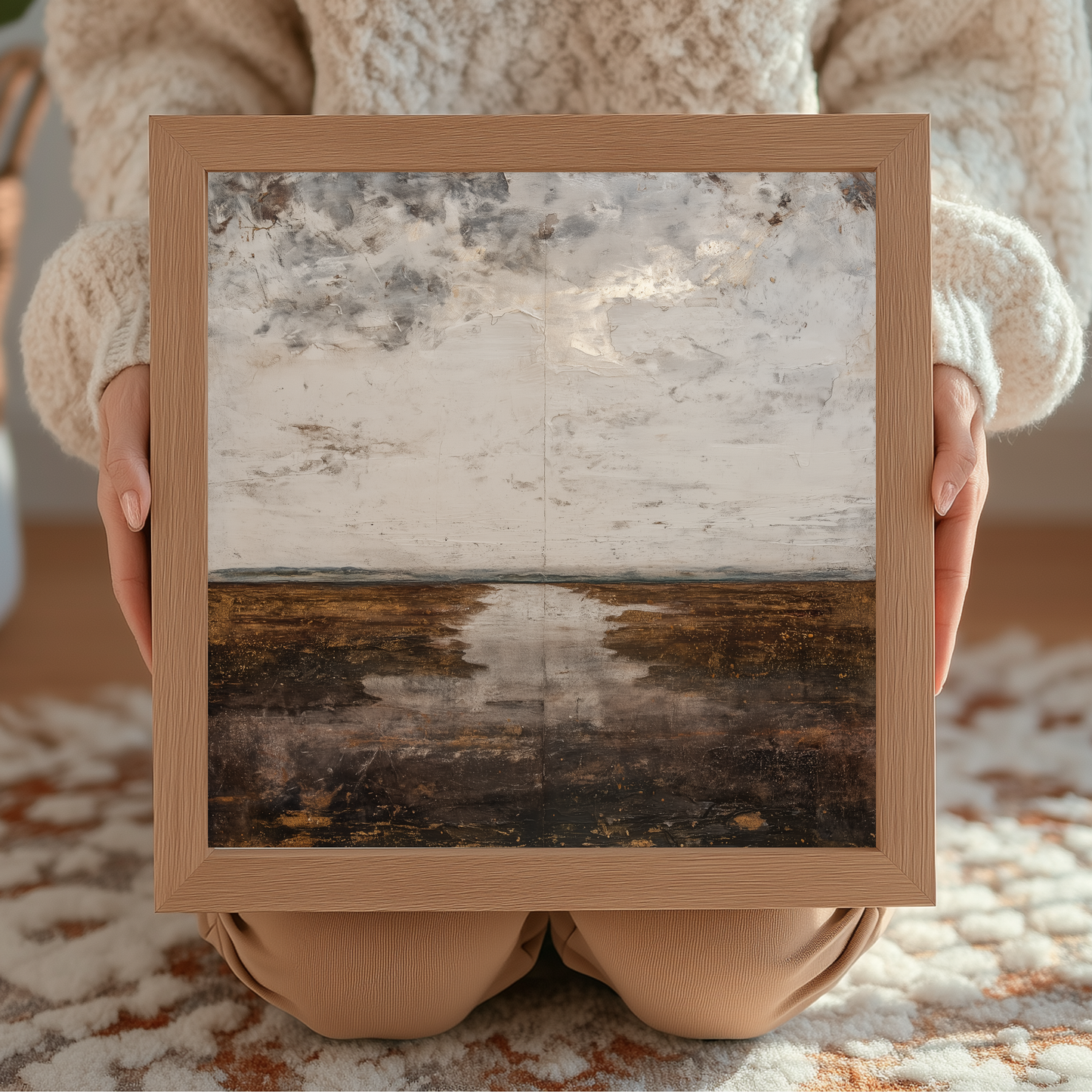 Printable Wabi Sabi River Landscape Wall Art