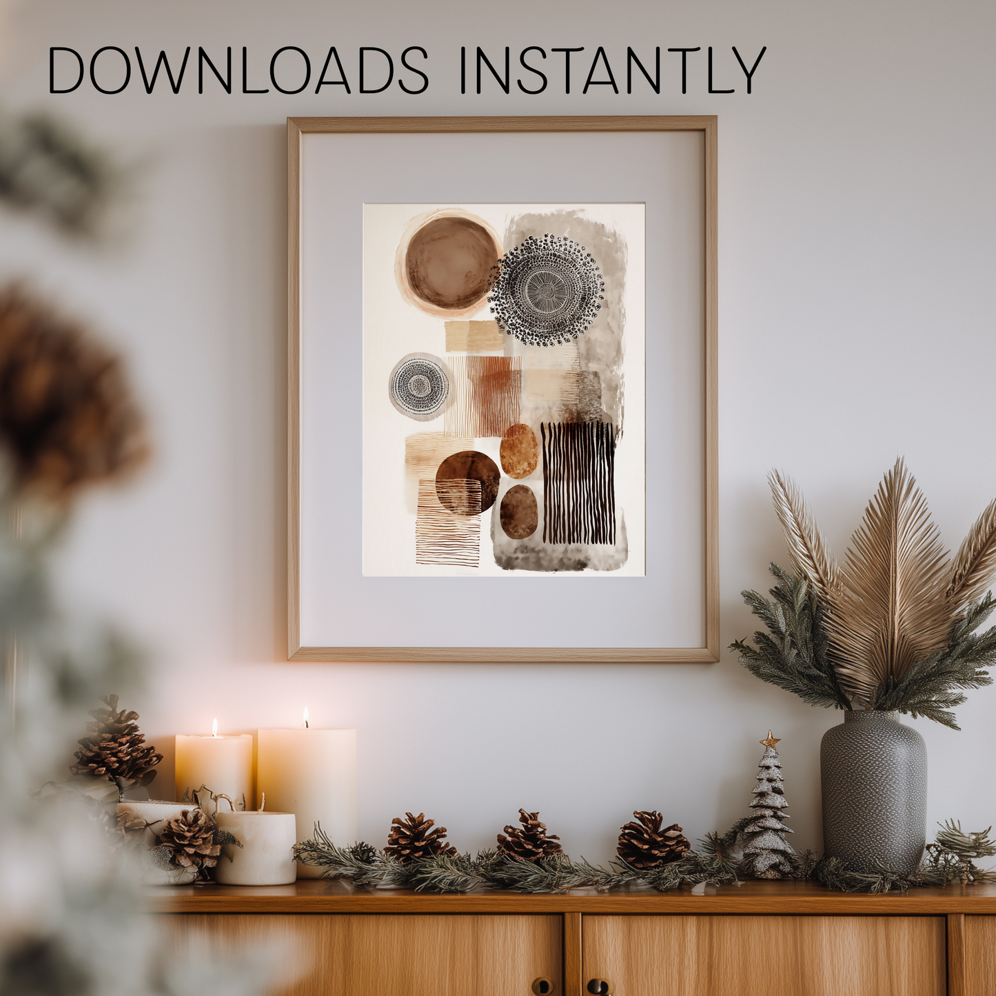 Printable Wabi Sabi Overlapping Shapes Art Print