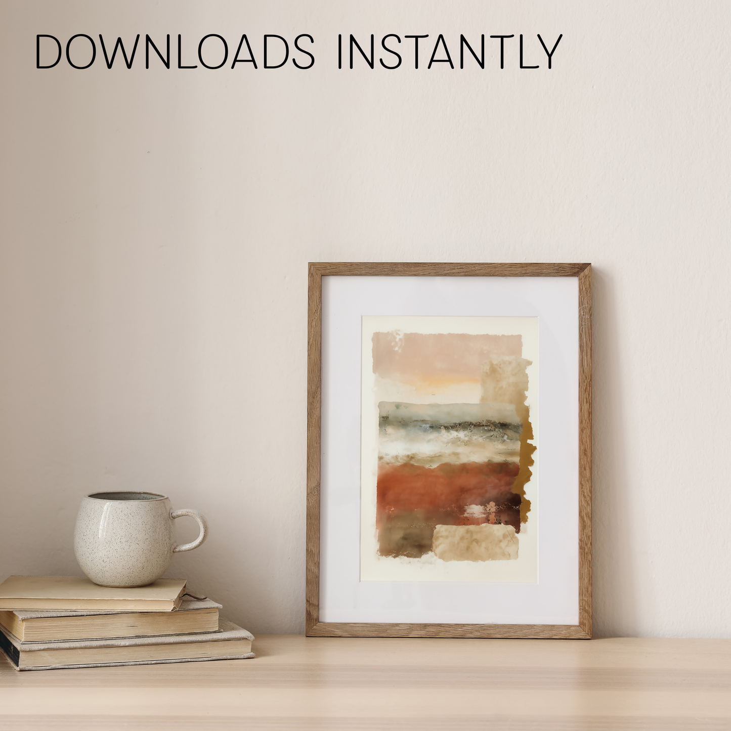 Printable Rustic Wabi Sabi Wall Art Print: Warm Brown Tones