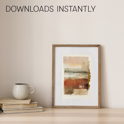 Printable Rustic Wabi Sabi Wall Art Print: Warm Brown Tones