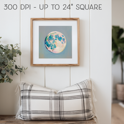 Halloween Full Moon Art Print: Witchy Wall Decor (Digital Download, 5 Sizes Included)