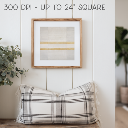 Printable Minimalist Wabi Sabi White and Gold Geometric Art Print