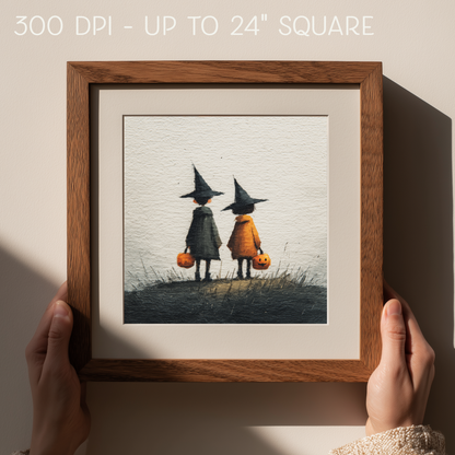 Halloween Printable Trick or Treat Wall Art, Original Artwork with 5 Aspect Ratios Included, Instant Digital Download, Printable Art