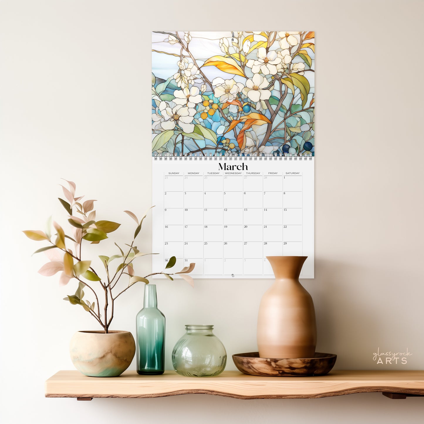 2025 Flowers Wall Calendar