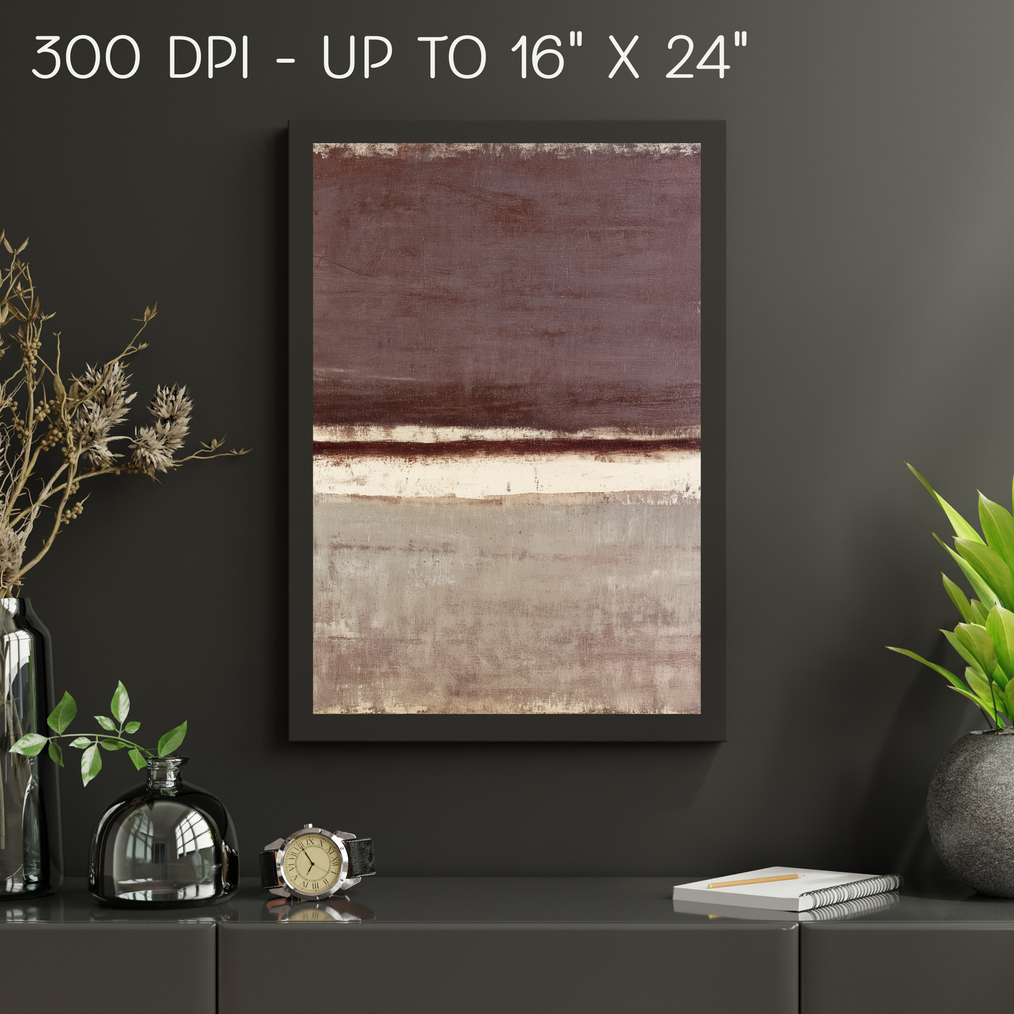 Printable Wabi Sabi Landscape Print, Soothing Brown Tones