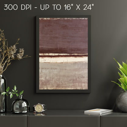 Printable Wabi Sabi Landscape Print, Soothing Brown Tones