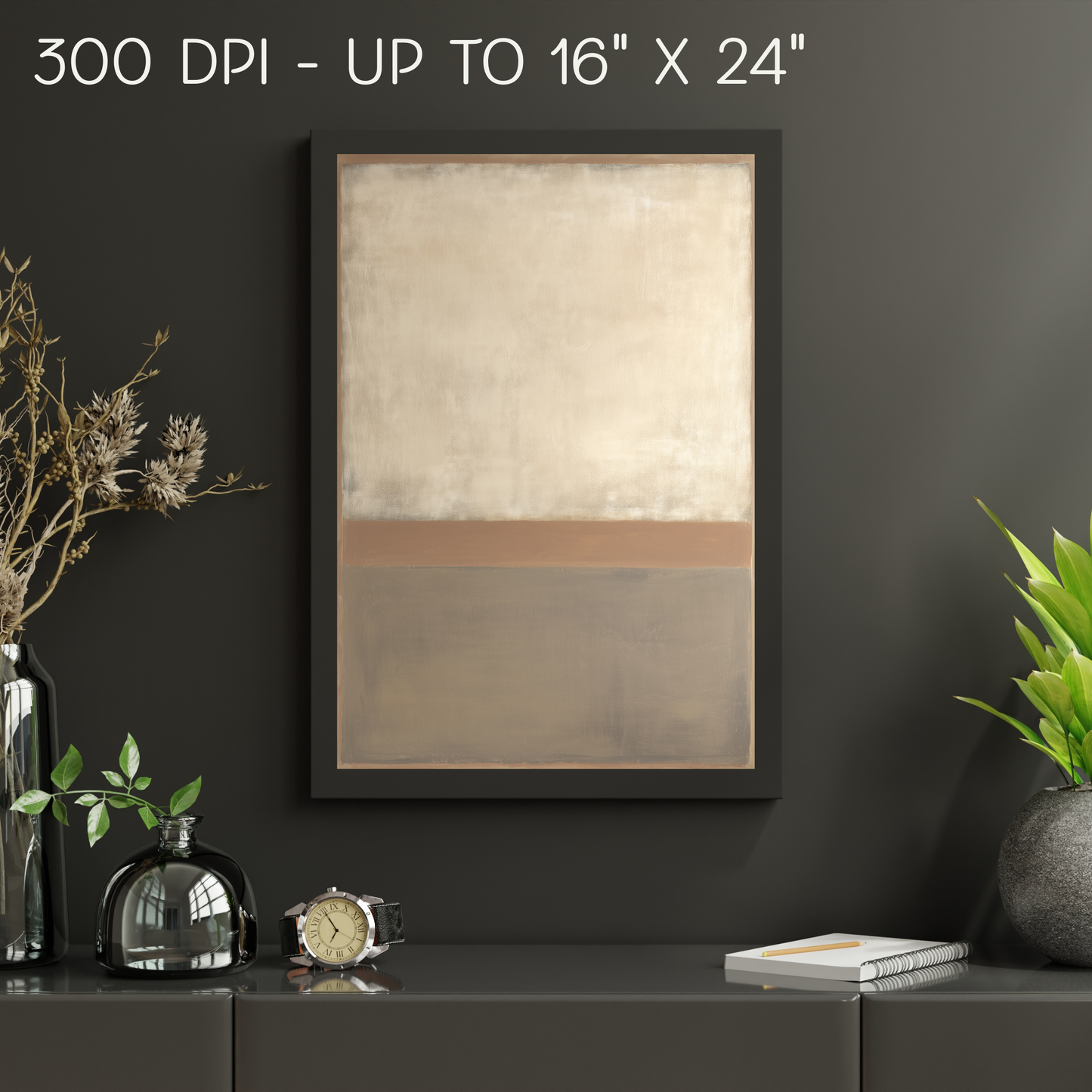 Printable Wabi Sabi Serene Neutral Landscape Art Print