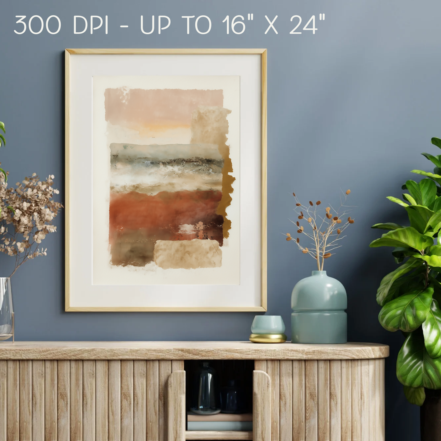 Printable Rustic Wabi Sabi Wall Art Print: Warm Brown Tones