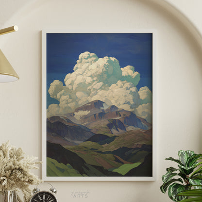 Art Print | Storm over Pike's Peak, Mountain Landscape
