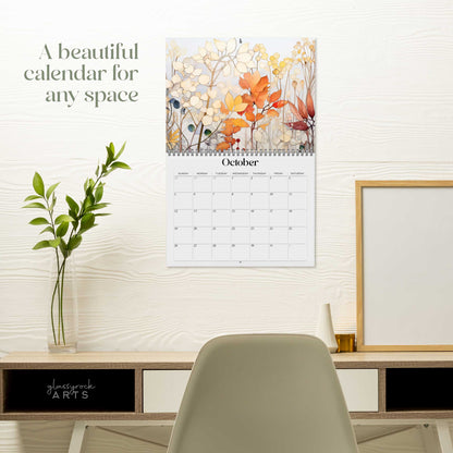 2025 Flowers Wall Calendar