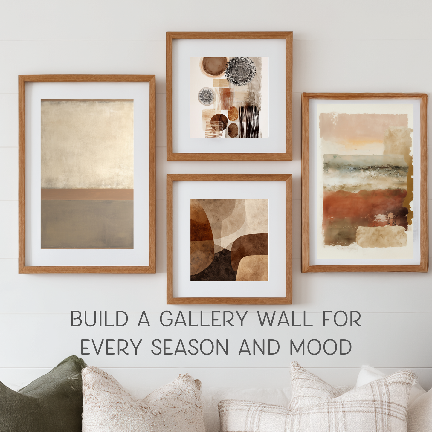Printable Wabi Sabi Landscape Print, Soothing Brown Tones